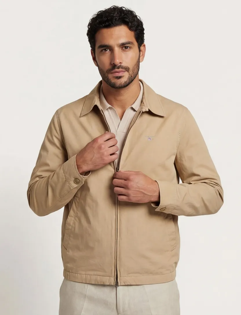 Gant zomerjas wind cheater beige normale fit katoen