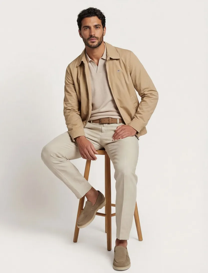 Gant zomerjas wind cheater beige normale fit katoen