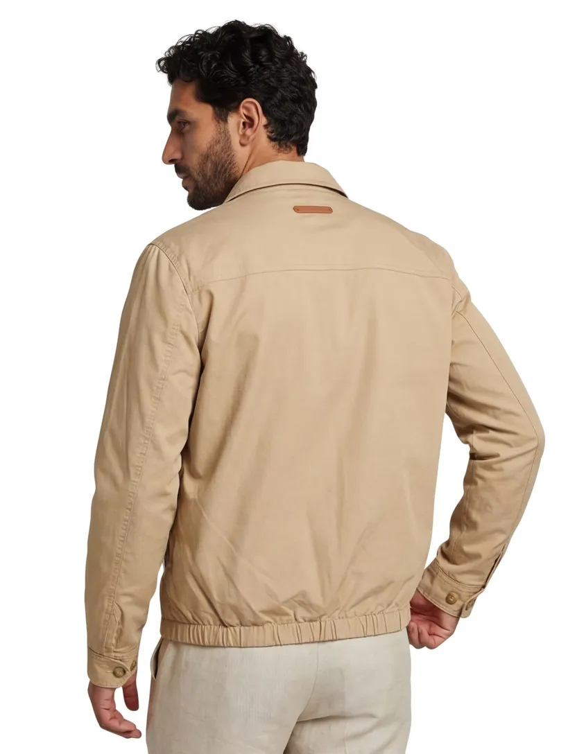 Gant zomerjas wind cheater beige normale fit katoen