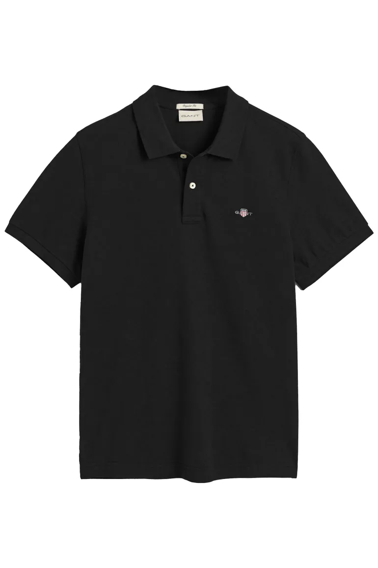 Gant katoenen polo Regular fit zwart