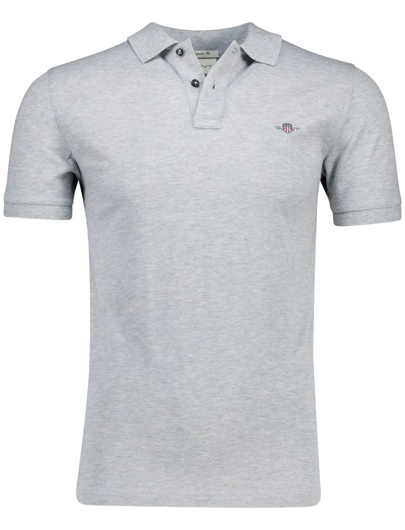 poloshirt korte mouw Gant Slim Fit grijs