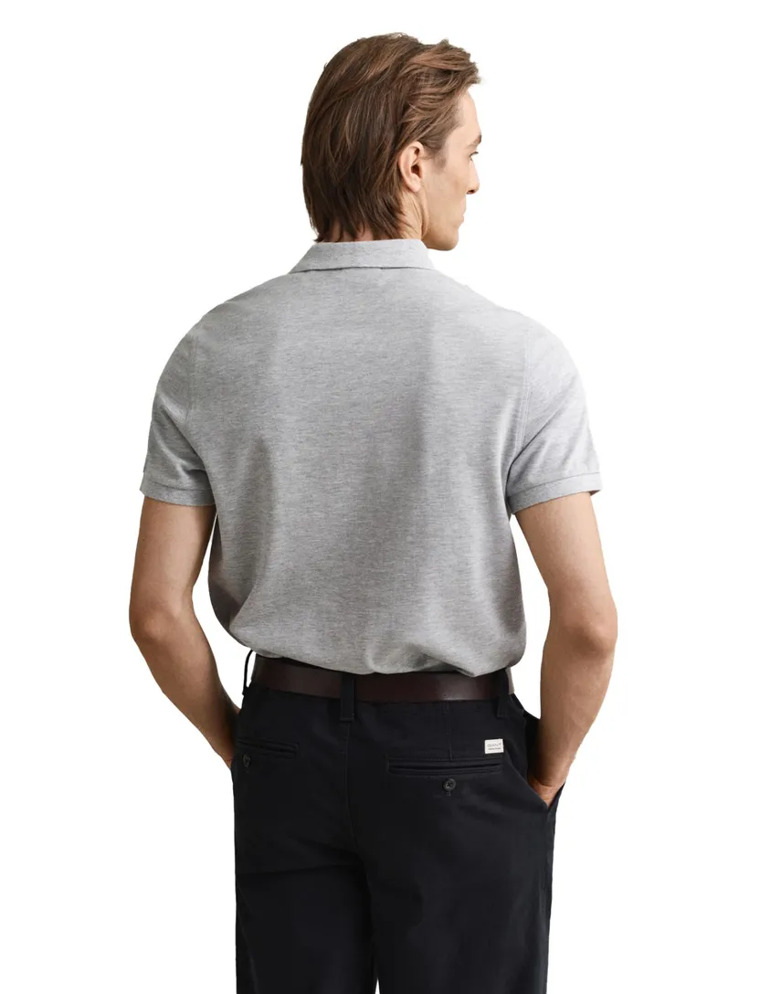 poloshirt korte mouw Gant Slim Fit grijs