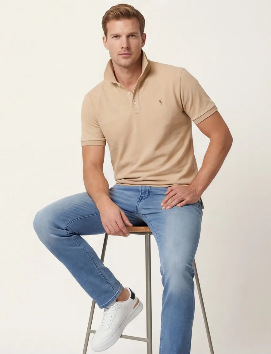 Polo Ralph Lauren polo normale fit camel katoen