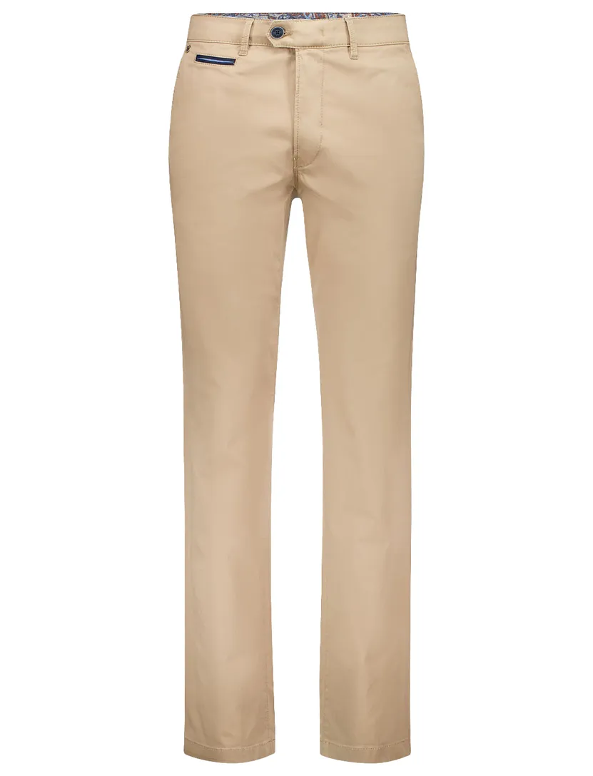 Gardeur katoenen broek beige effen katoen