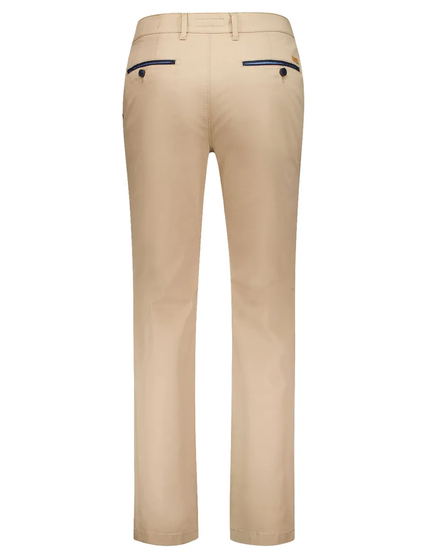 Gardeur katoenen broek beige effen katoen