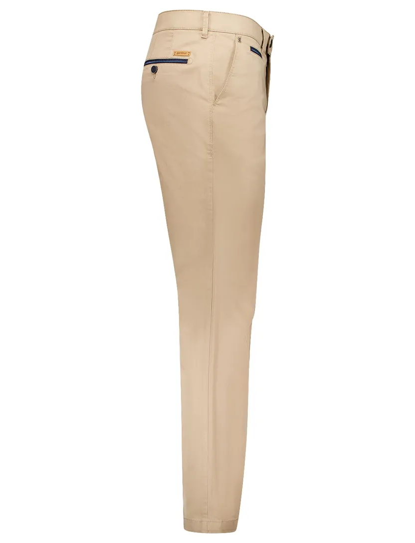 Gardeur katoenen broek beige effen katoen