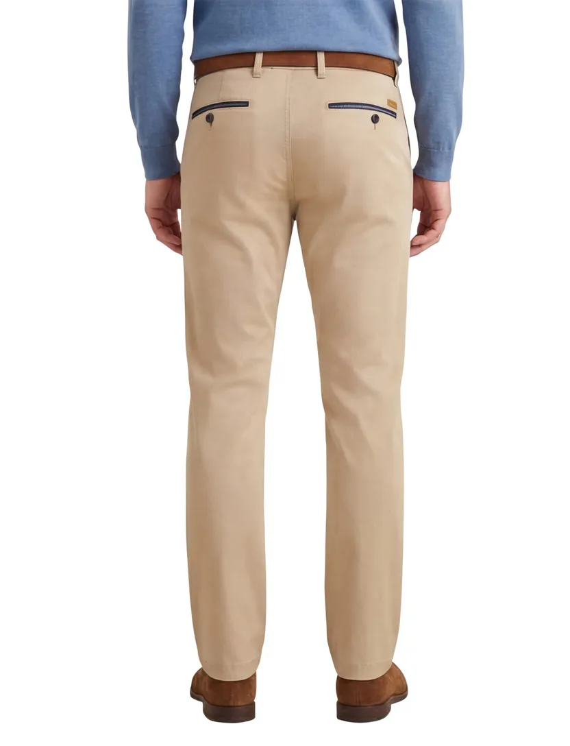 Gardeur katoenen broek beige effen katoen