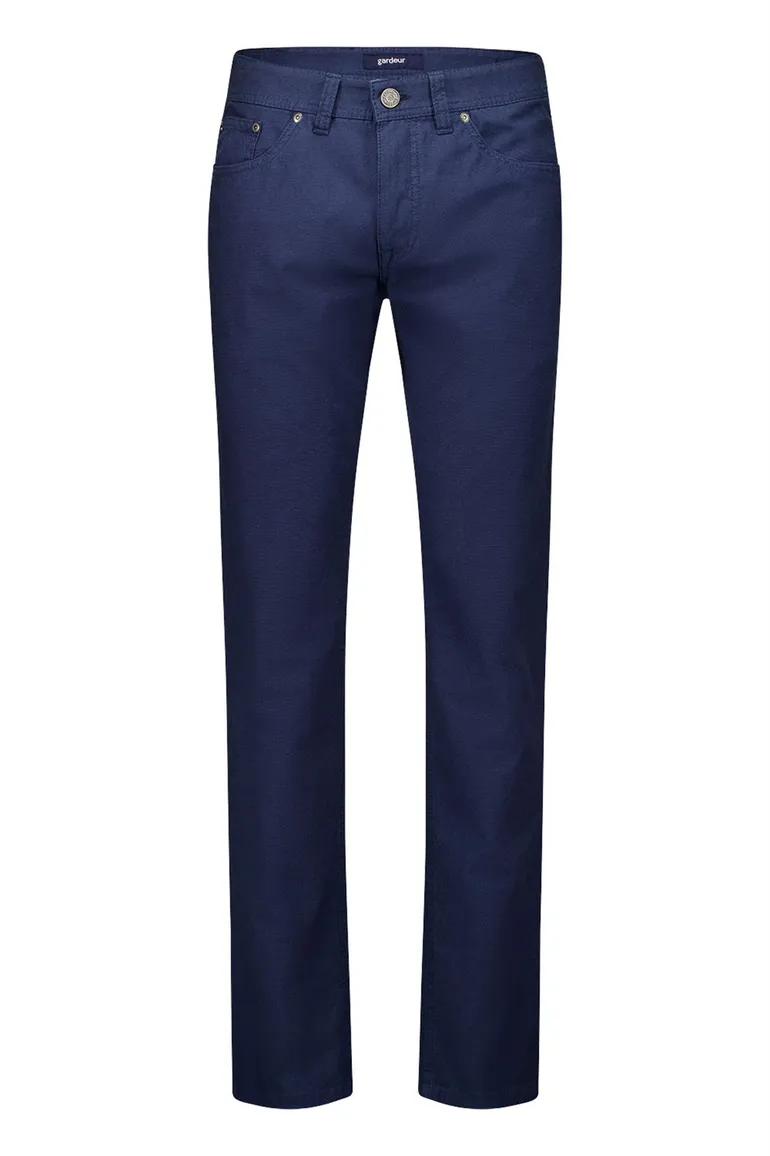 Gardeur navy 5-pocket katoen slim fit