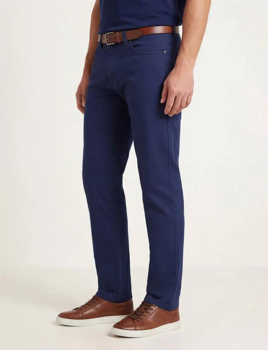 Gardeur navy 5-pocket katoen slim fit