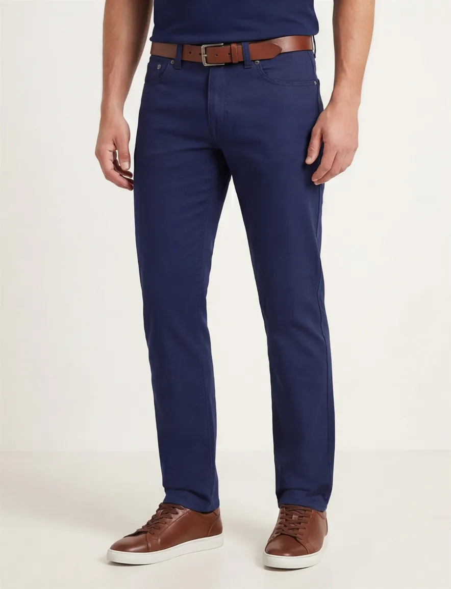 Gardeur navy 5-pocket katoen slim fit