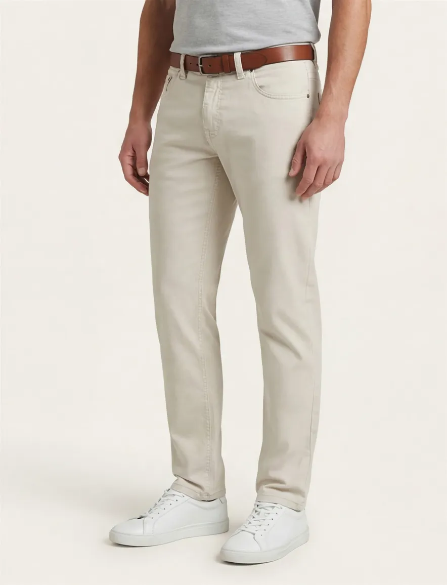 Gardeur pantalon 5 pocket beige effen