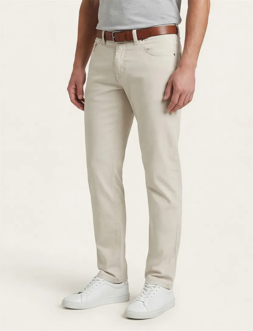 Gardeur pantalon beige effen 5 pocket