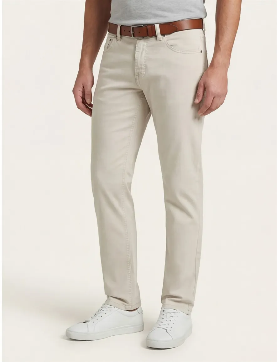 Gardeur pantalon 5 pocket beige effen
