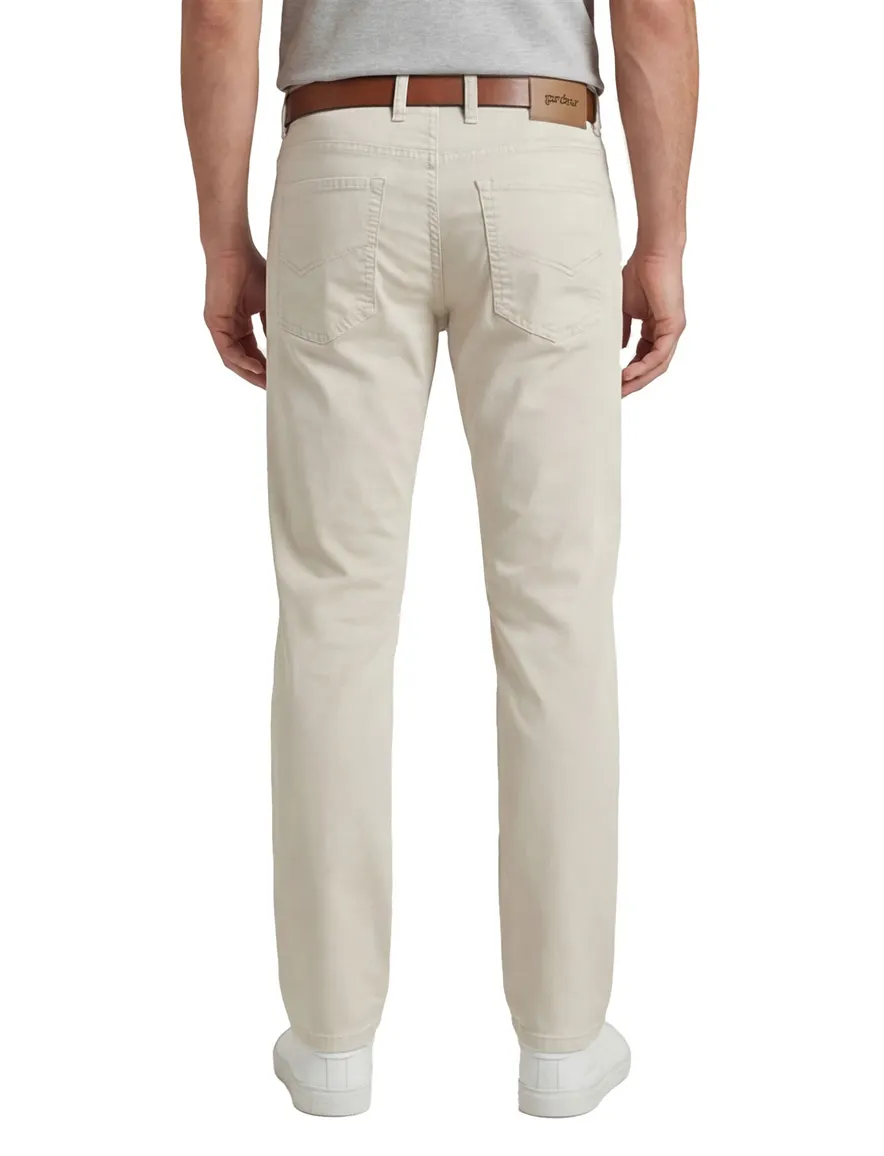 Gardeur pantalon 5 pocket beige effen