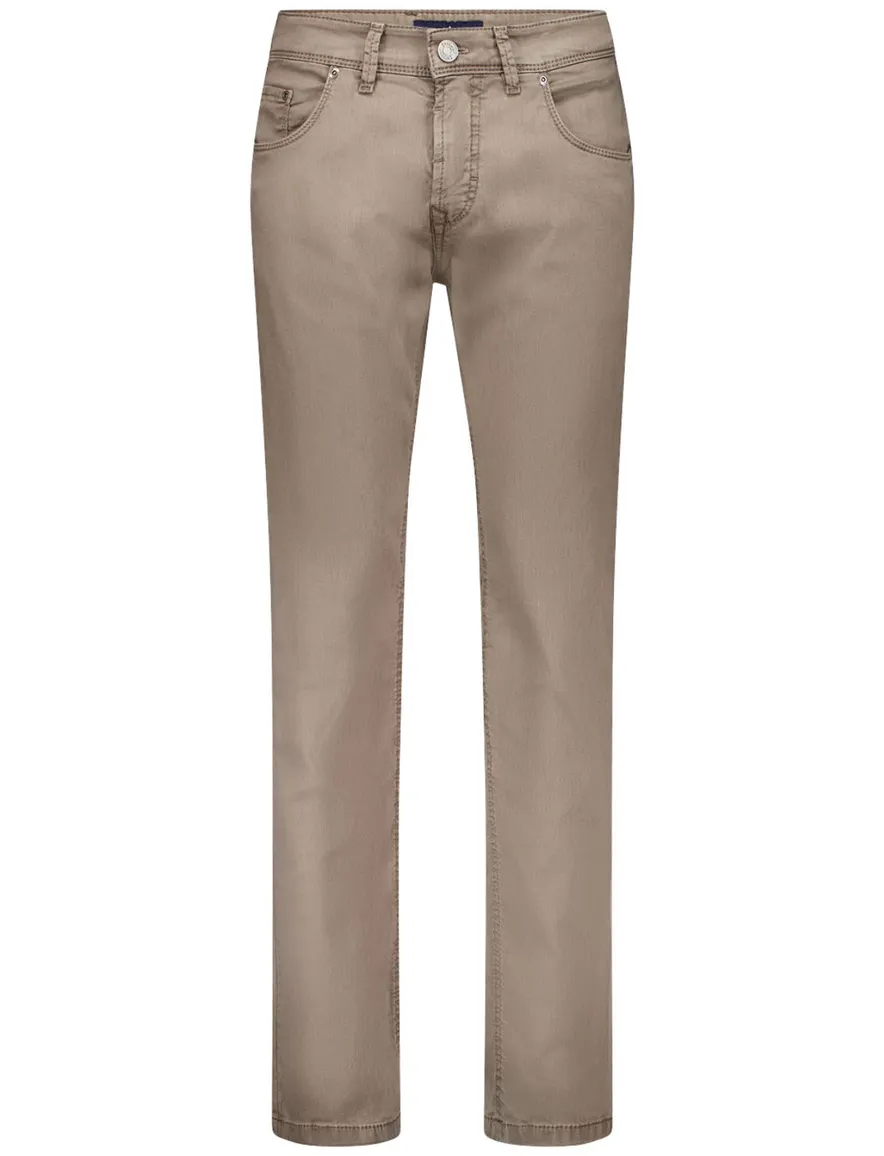 Gardeur pantalon bruin effen slim fit