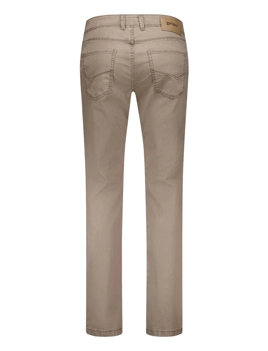 Gardeur pantalon bruin effen slim fit