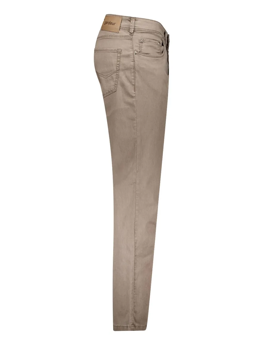 Gardeur pantalon bruin effen slim fit