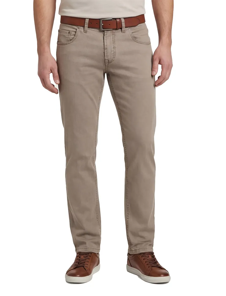 Gardeur pantalon bruin effen slim fit
