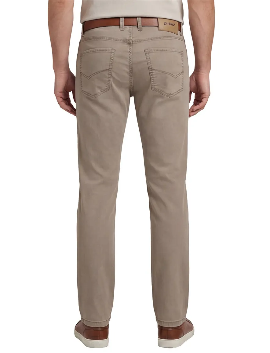 Gardeur pantalon bruin effen slim fit