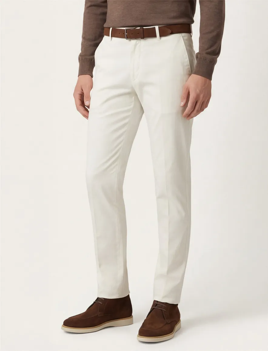 Gardeur Pantalon chino katoen creme