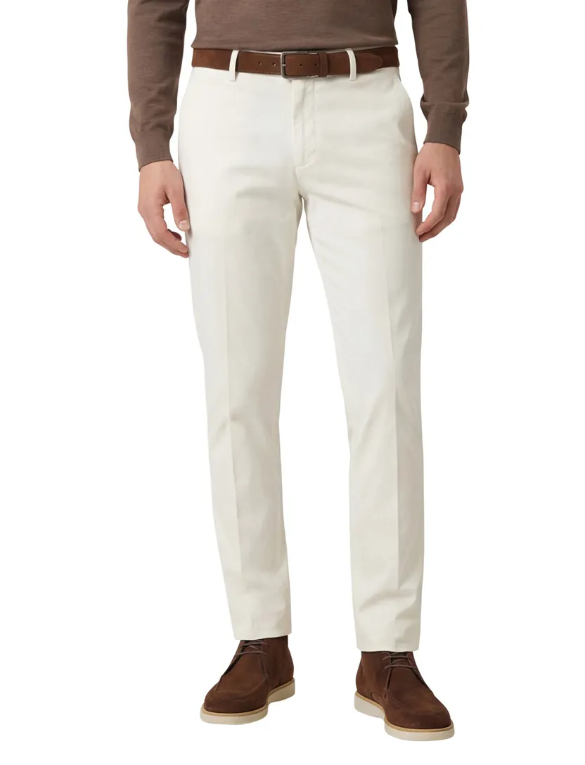 broek Gardeur Regular Fit katoen creme