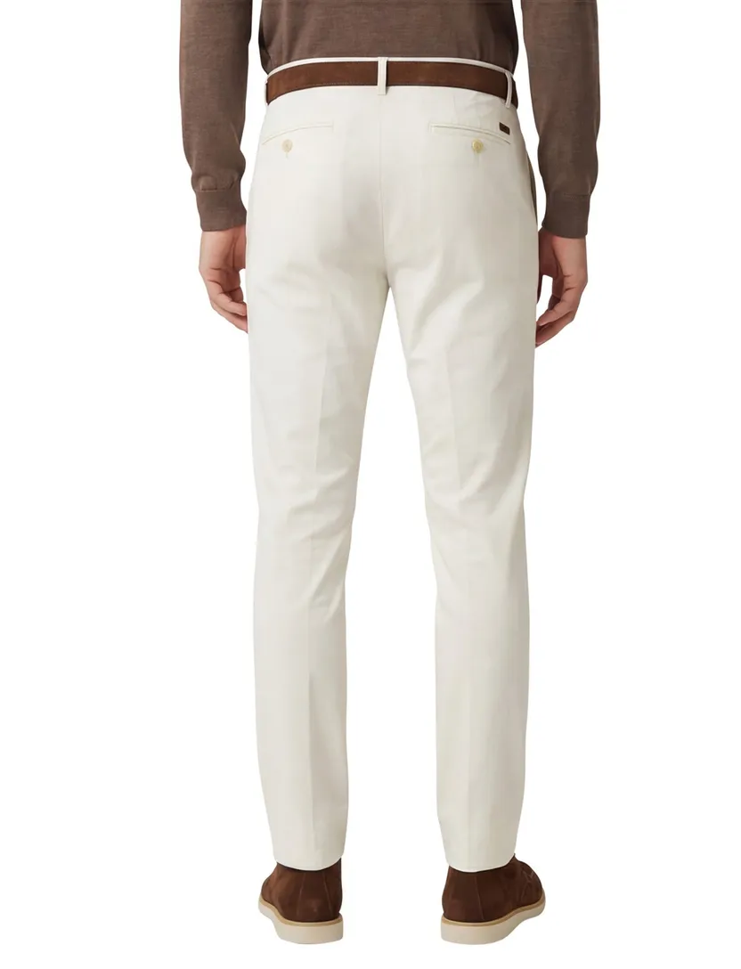 broek Gardeur Regular Fit katoen creme