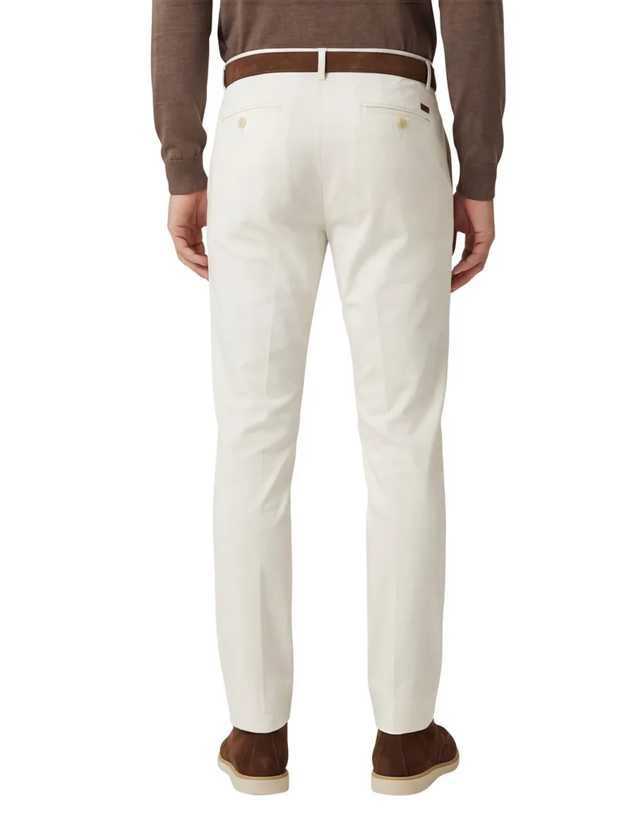 katoenen broek creme Gardeur