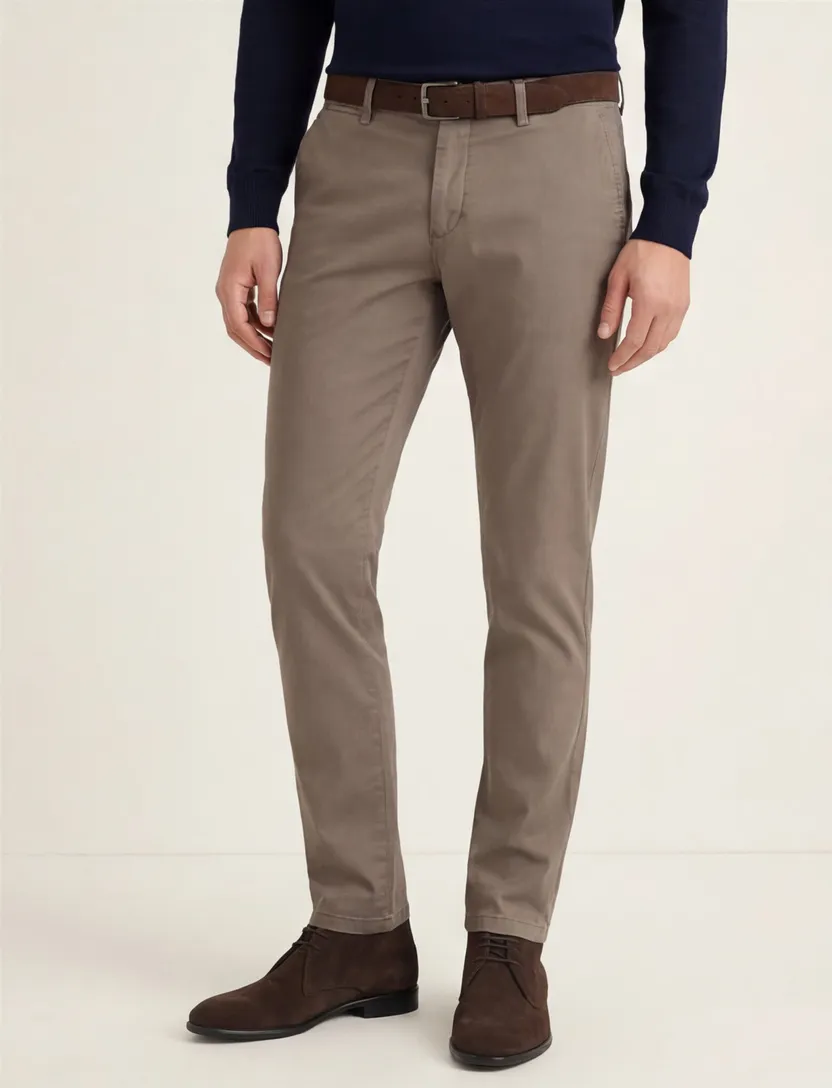 Slim fit Subway Gardeur chino katoen donkerbruin