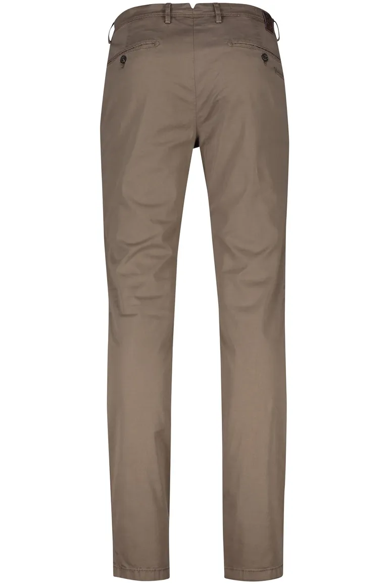 Gardeur chino katoen Subway slim fit donkerbruin