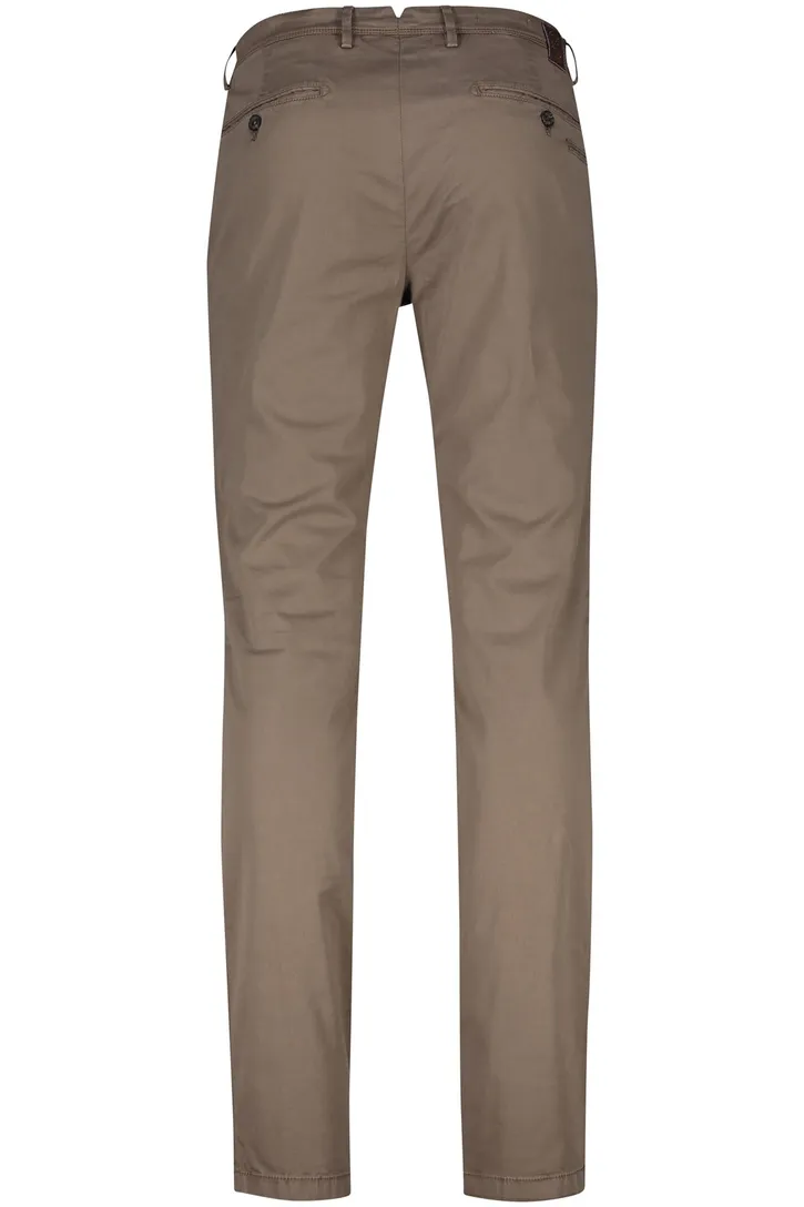Slim fit Subway Gardeur chino katoen donkerbruin