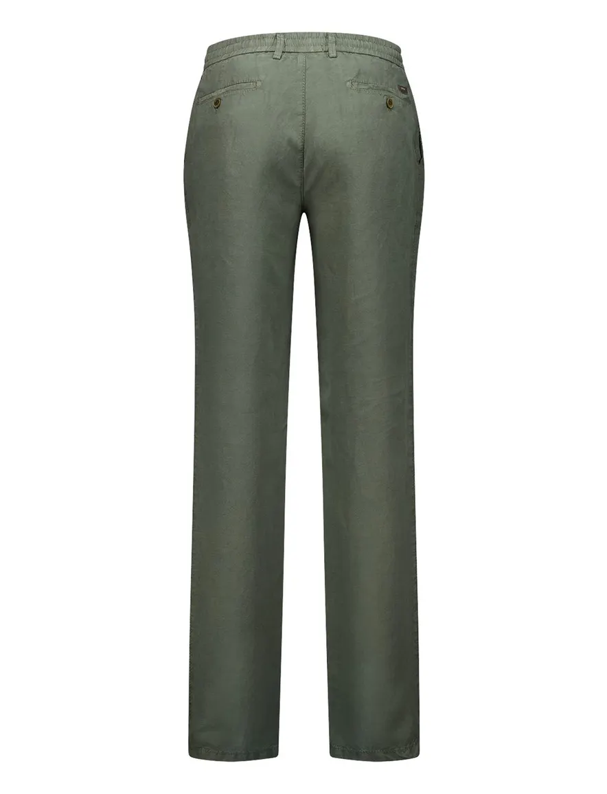 Gardeur donkergroene pantalon flatfront model modern fit