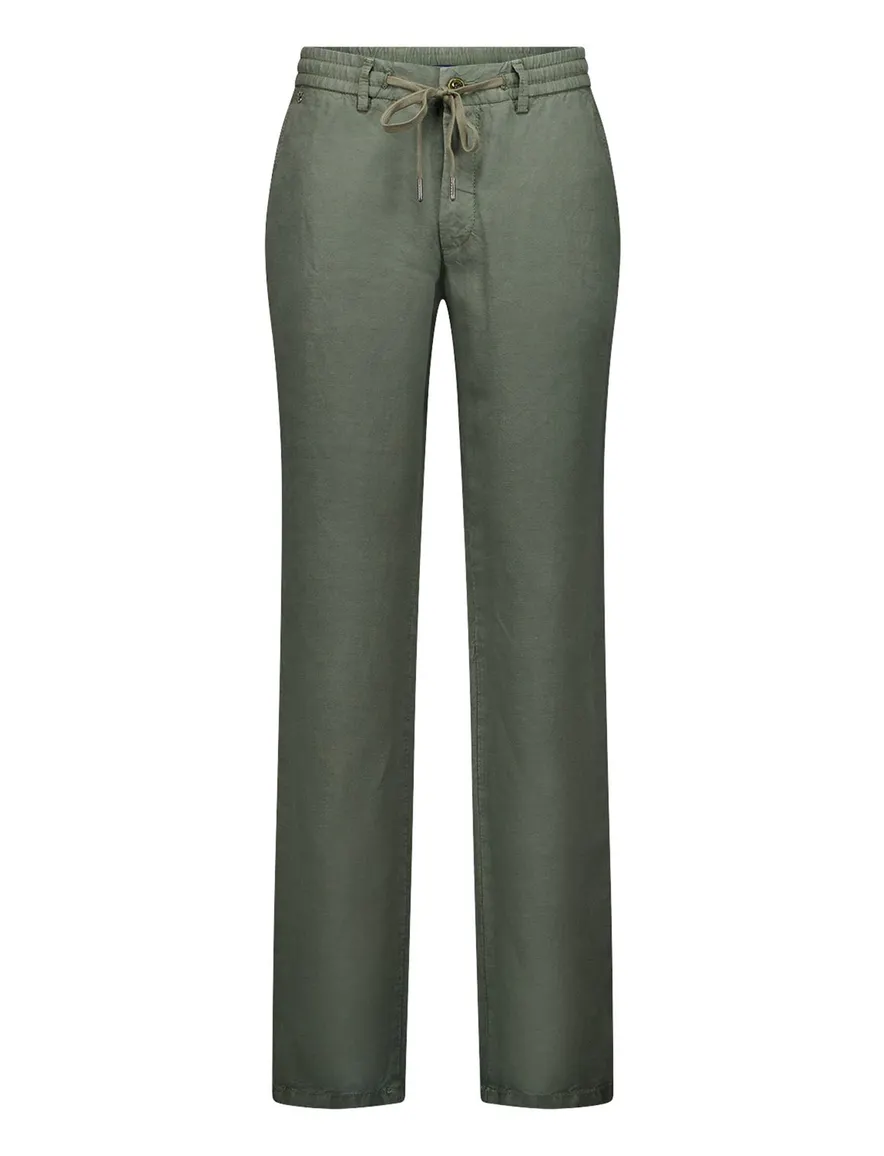 Gardeur donkergroene pantalon flatfront model modern fit