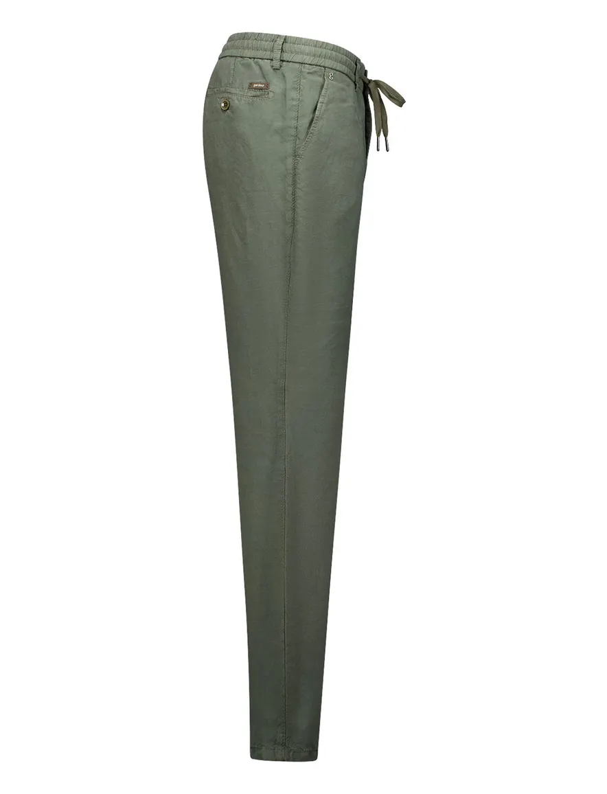 Gardeur donkergroene pantalon flatfront model modern fit