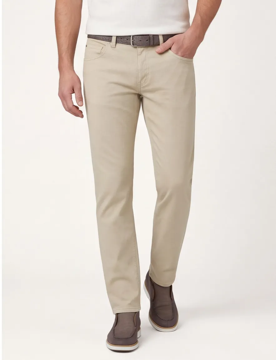 Gardeur pantalon creme effen normale fit