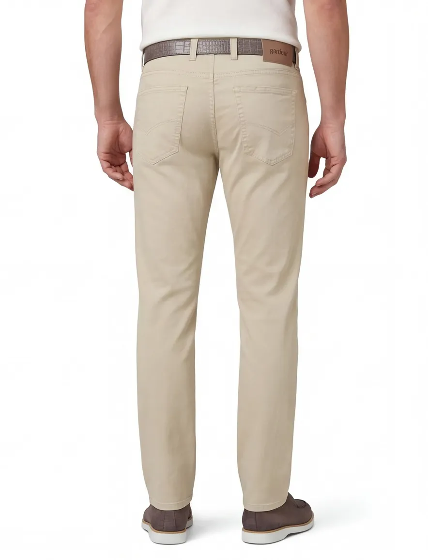 Gardeur pantalon creme effen normale fit