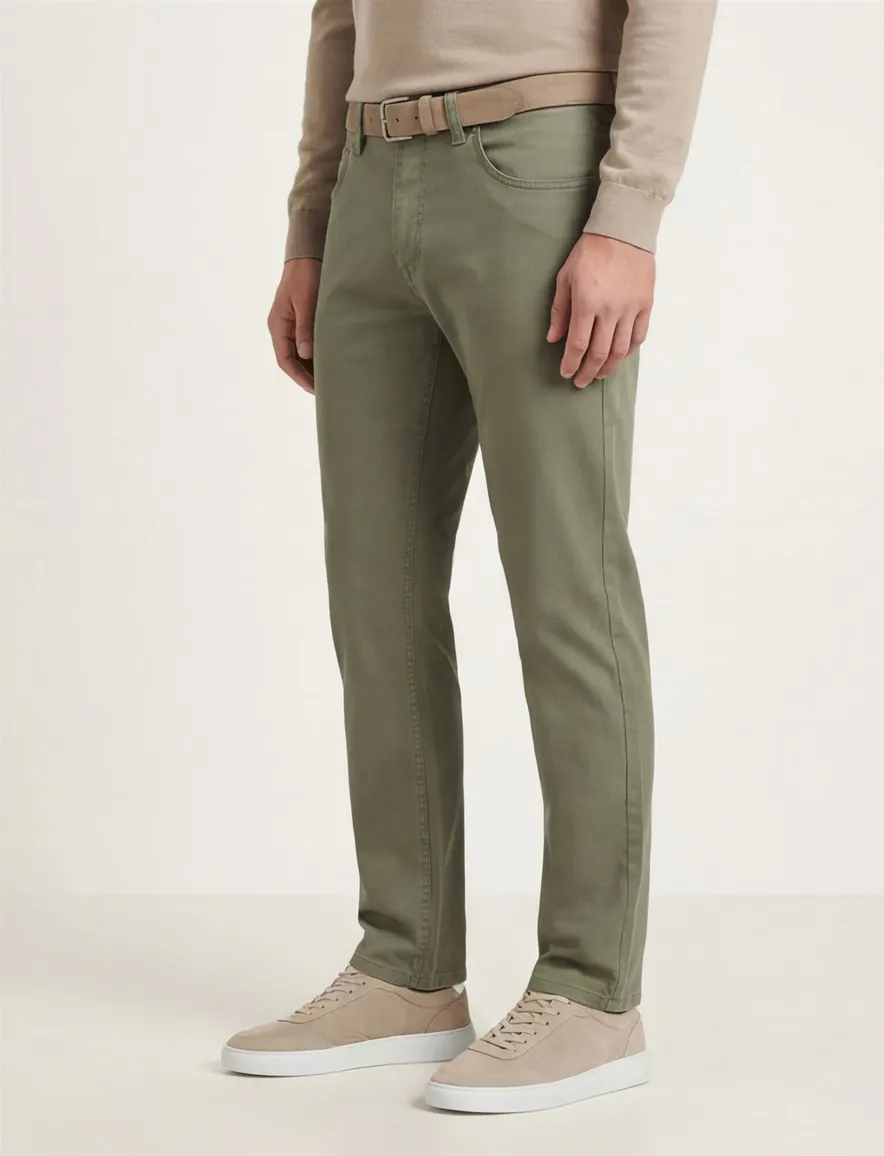 Gardeur groene pantalon knoopsluiting