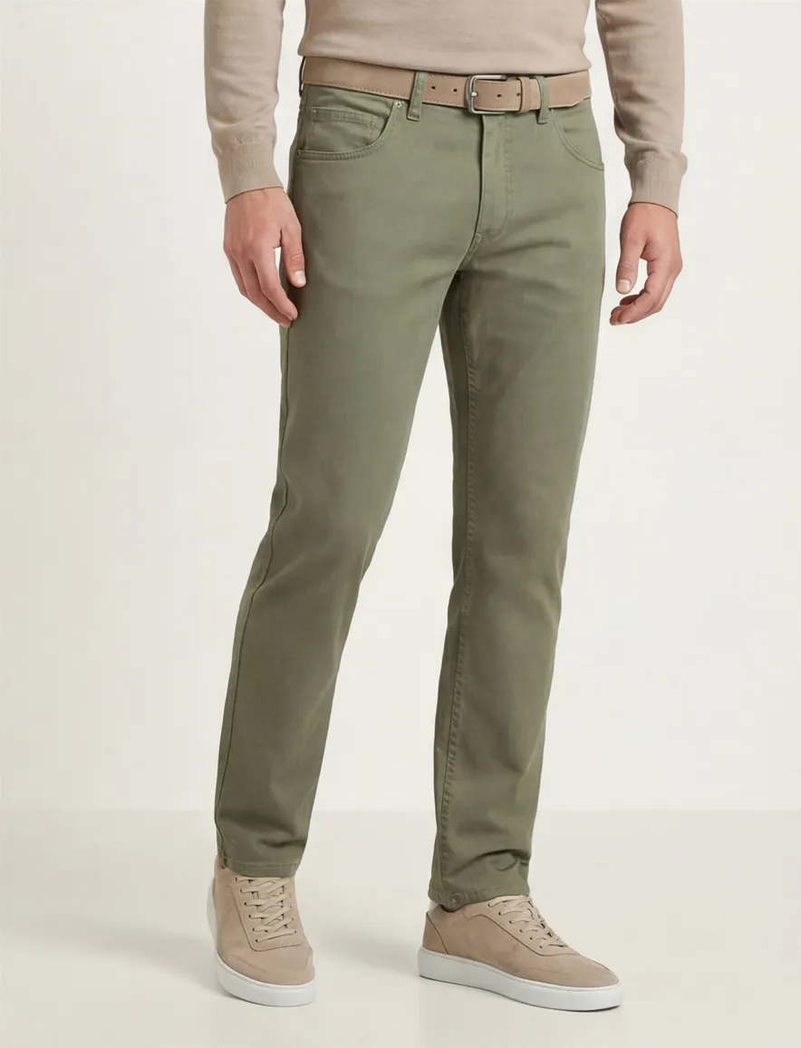 Gardeur groene pantalon knoopsluiting