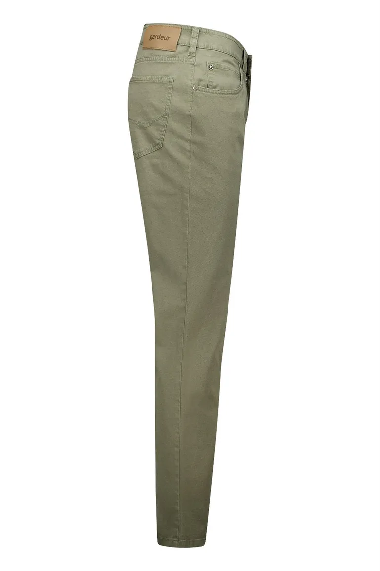 Gardeur groene pantalon knoopsluiting