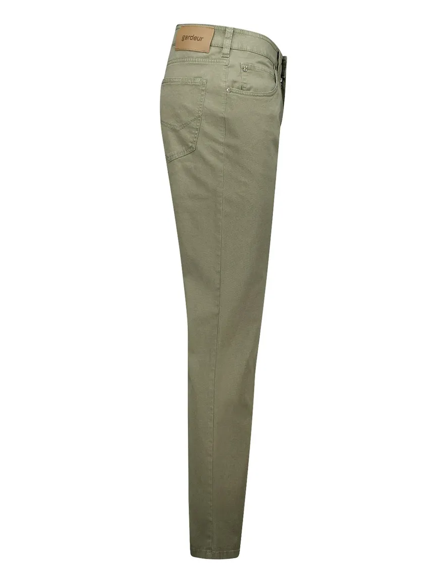 Gardeur groene pantalon knoopsluiting