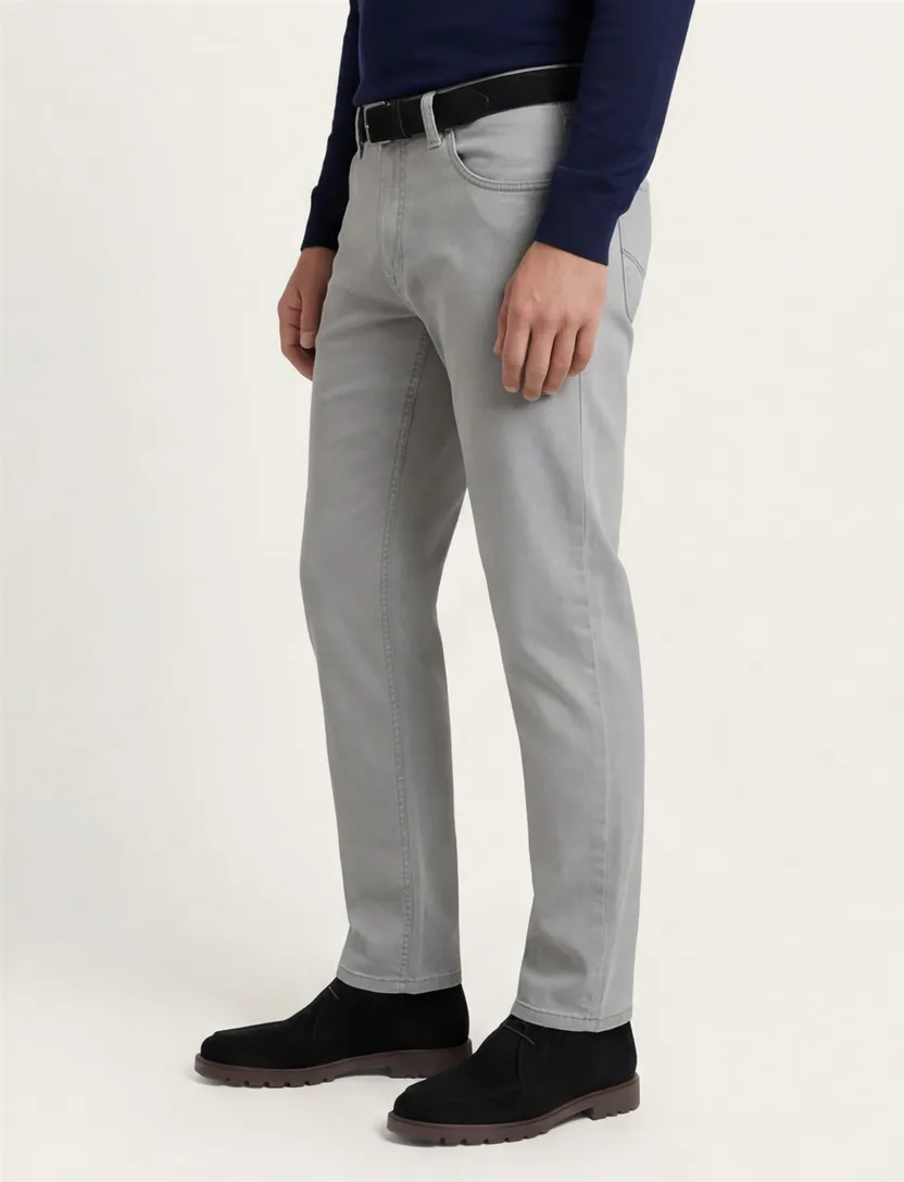 Gardeur 5-pocket katoen lichtgrijs modern fit