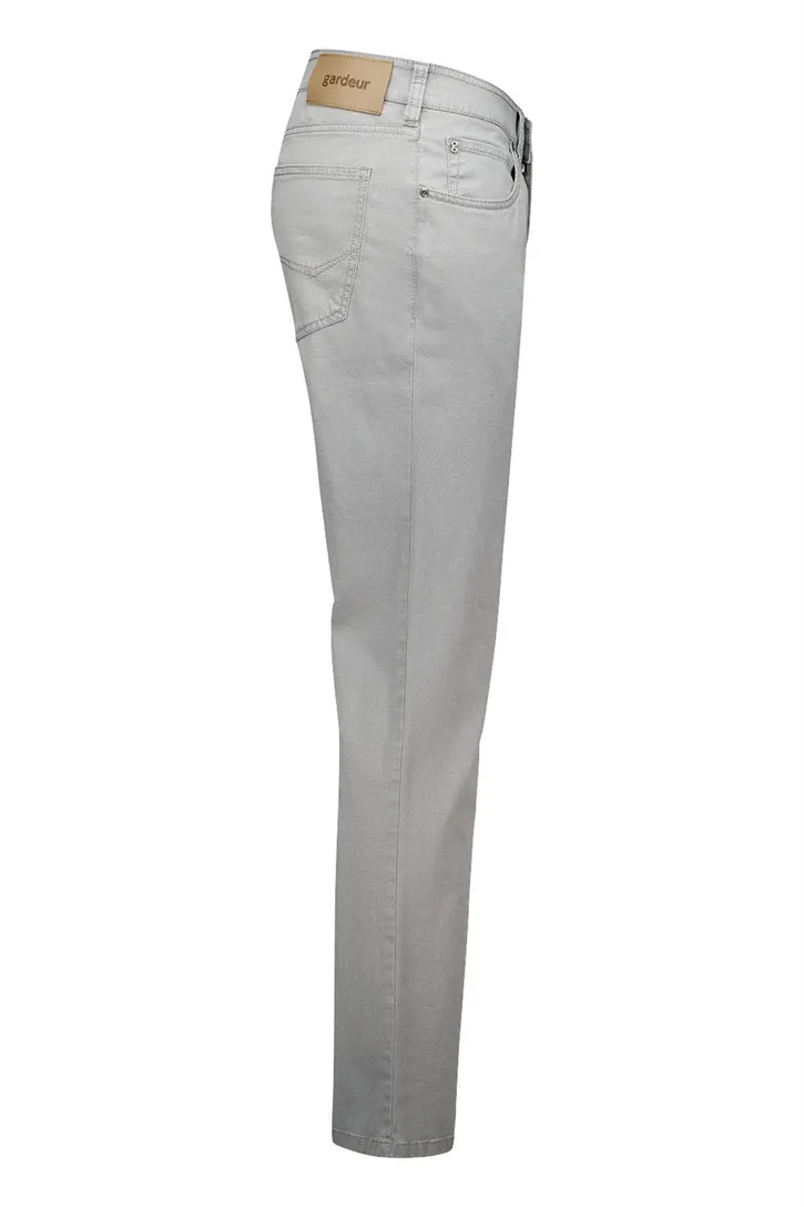 Gardeur 5-pocket katoen lichtgrijs modern fit