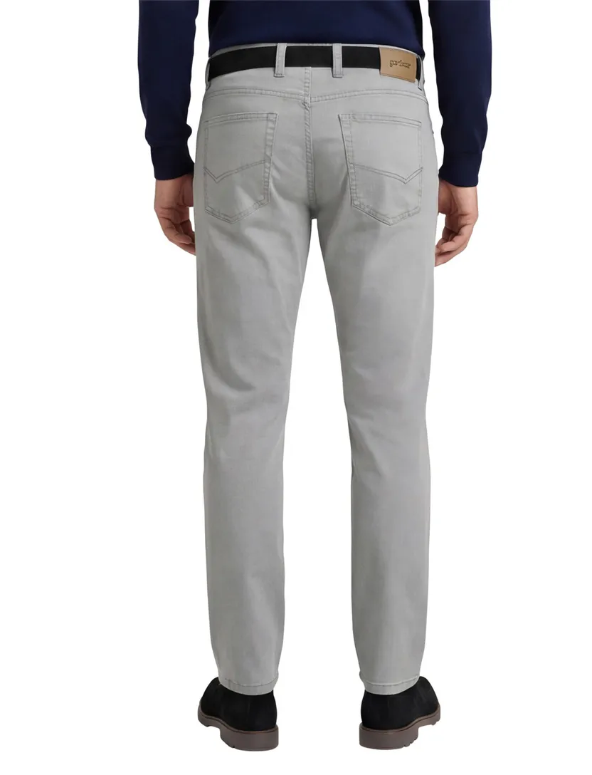 Gardeur 5-pocket katoen lichtgrijs modern fit