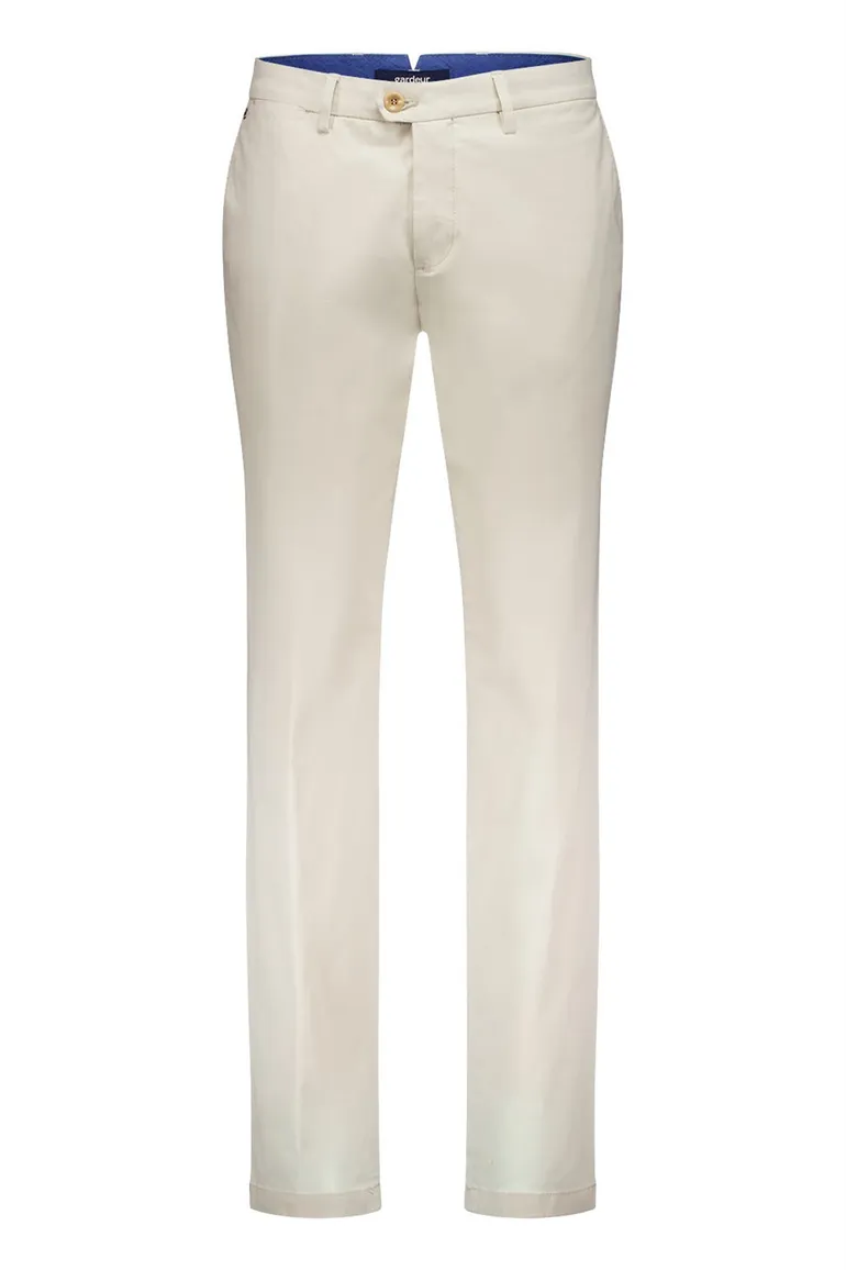 Gardeur katoenen chino creme slim fit