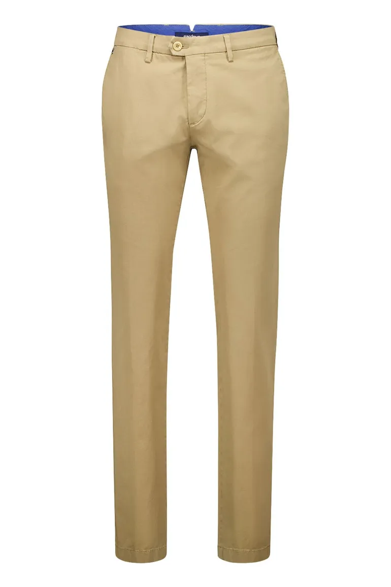 Gardeur katoenen chino bruin katoen slim fit