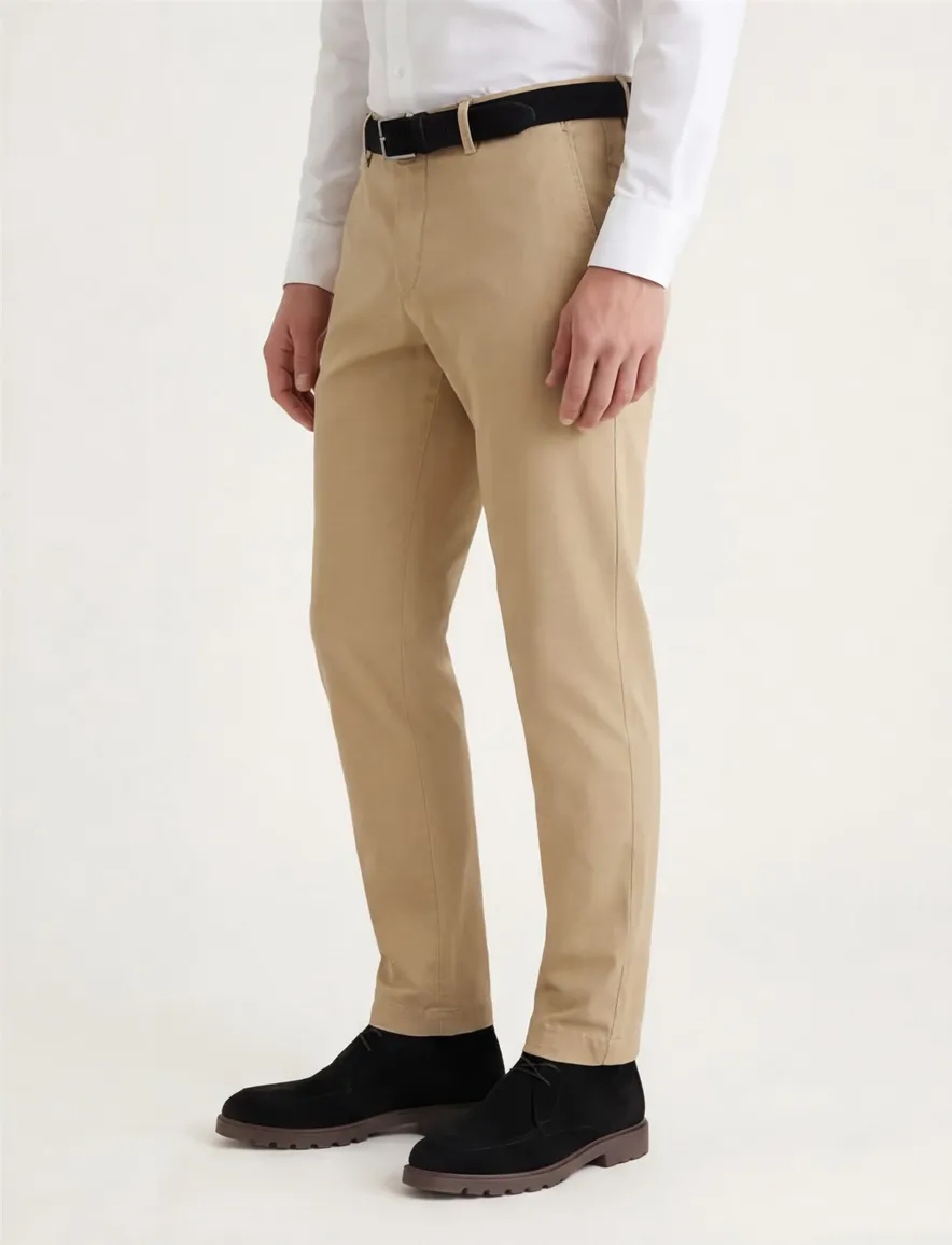 Gardeur katoenen chino bruin katoen slim fit
