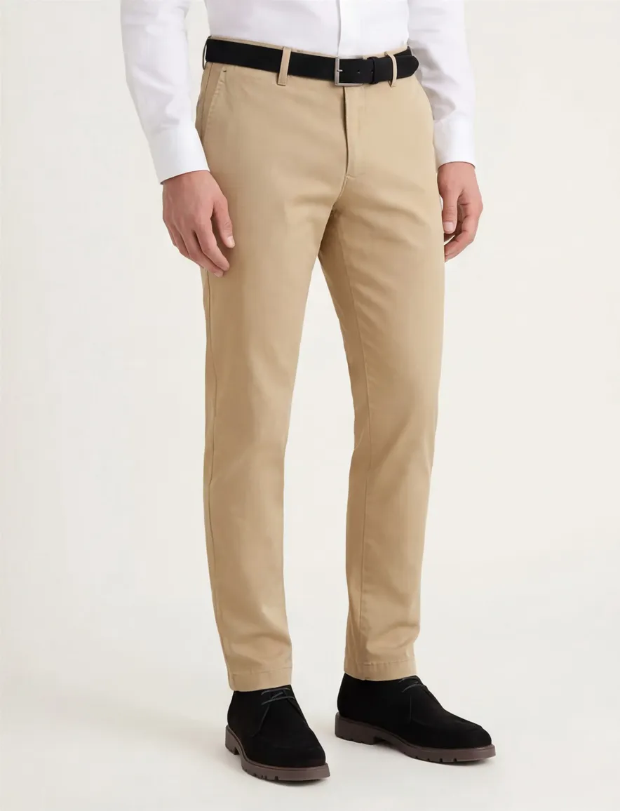 Gardeur katoenen chino bruin katoen slim fit