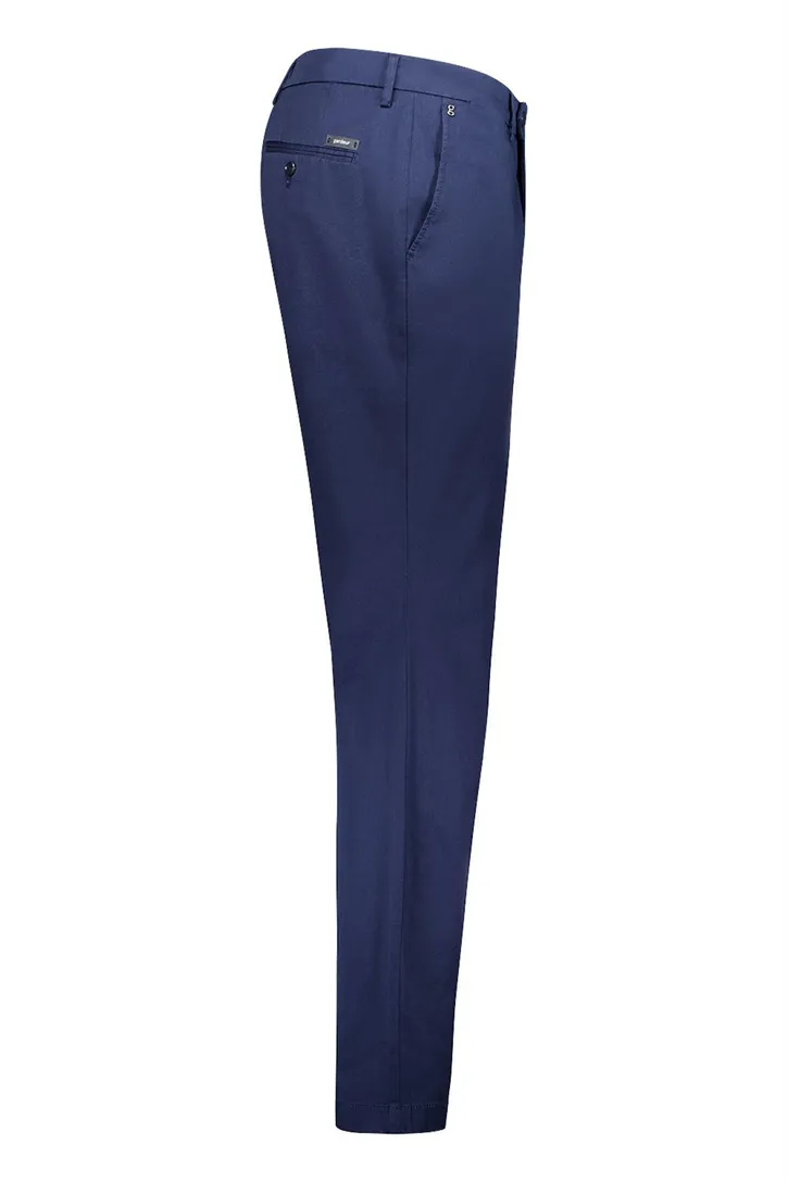 Gardeur slim fit pantalon donkerblauw katoen