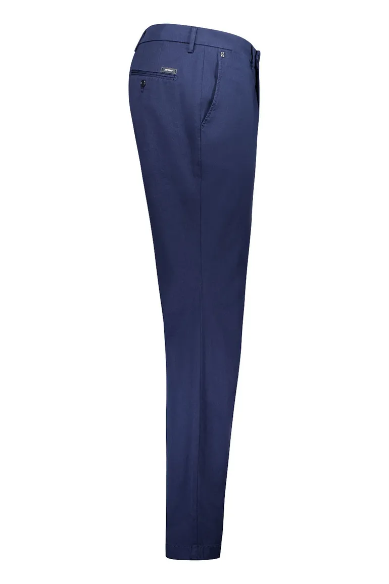 Katoenen Gardeur pantalon donkerblauw katoen slim fit
