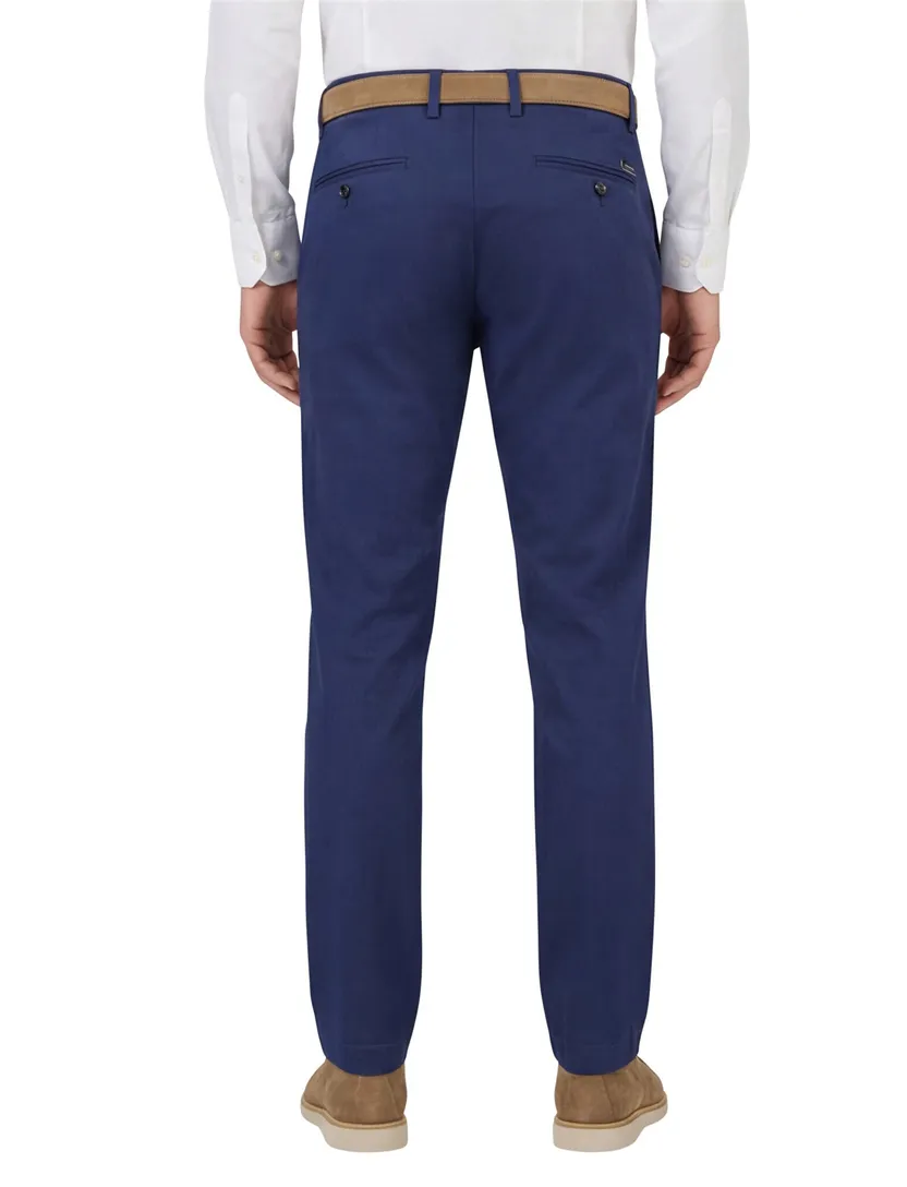 Gardeur slim fit pantalon donkerblauw katoen