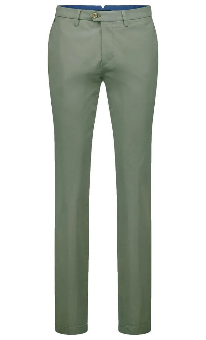 Gardeur katoenen slim fit lichtgrijze pantalon flatfront model